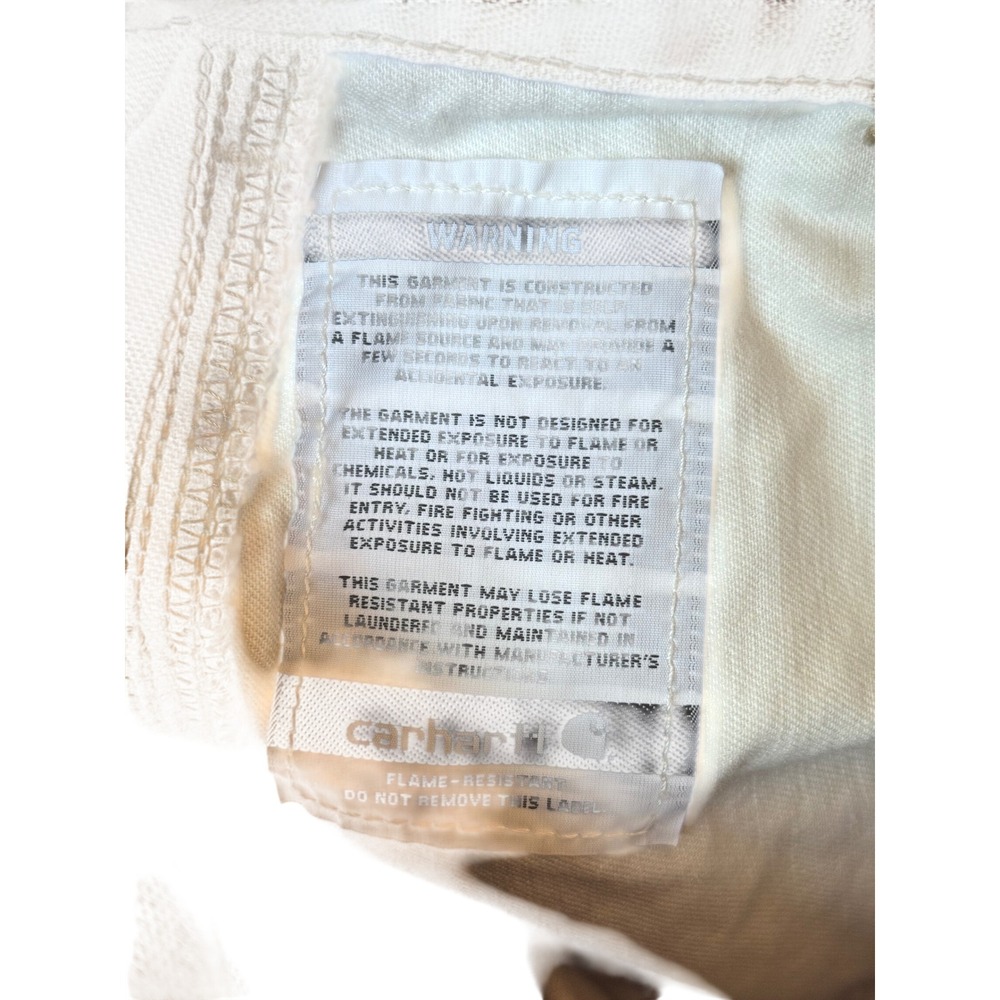 Carhartt FR Flame Resistant Work Pants Mens 36x34 Brown Carpenter CAT 2 - Picture 9 of 9